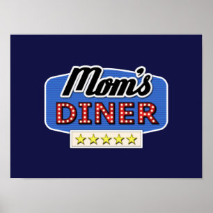 Mam's Diner - Fun Mam Life Kitchen Wall Art Poster