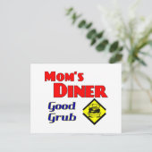 Mam's Diner Good Grub Retro Restaurant Briefkaart (Staand voorkant)