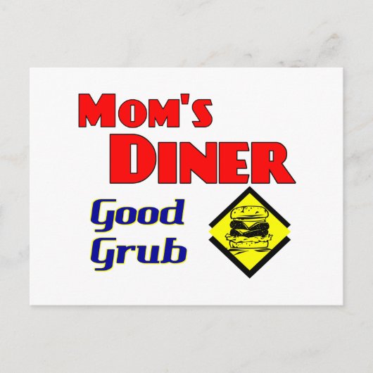 Mam's Diner Good Grub Retro Restaurant Briefkaart (Voorkant)