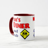 Mam's Diner Good Grub Retro Restaurant Mok (Voorkant links)