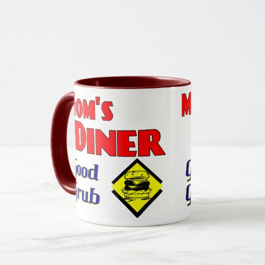 Mam's Diner Good Grub Retro Restaurant Mok (Voorkant links)