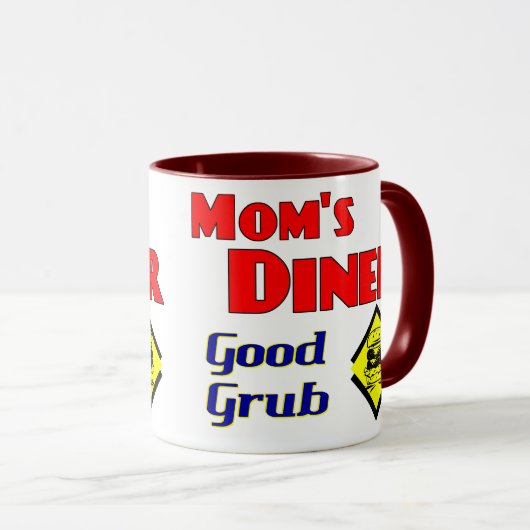 Mam's Diner Good Grub Retro Restaurant Mok (Voorkant rechts)