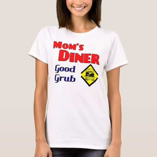 Mam's Diner Good Grub Retro Restaurant T-shirt (Voorkant)