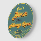 Mam's Diner of Willekeurige naam Geel en Blauwgroe Grote Klok (Hoek)