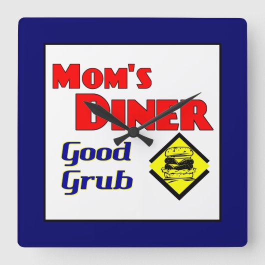 Mam's Diner Retro Kitchen wandklok (Voorkant)