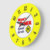 Mam's Diner Retro Yellow Kitchen Clock Grote Klok (Hoek)