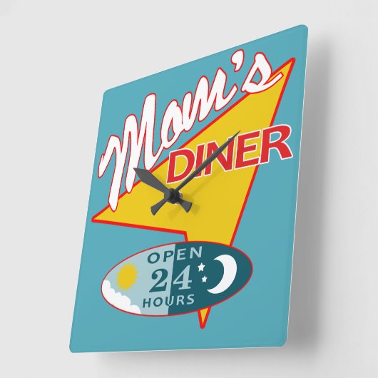 Mam's Diner Vierkante Klok (Hoek)