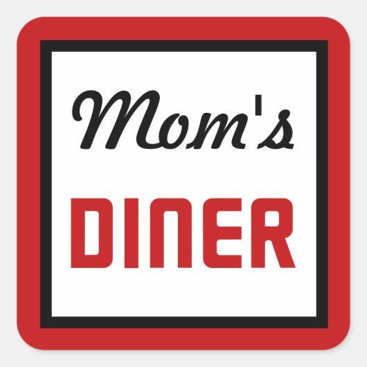 Mam's Diner Vierkante Sticker (Voorkant)