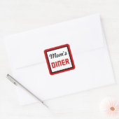 Mam's Diner Vierkante Sticker (Envelop)