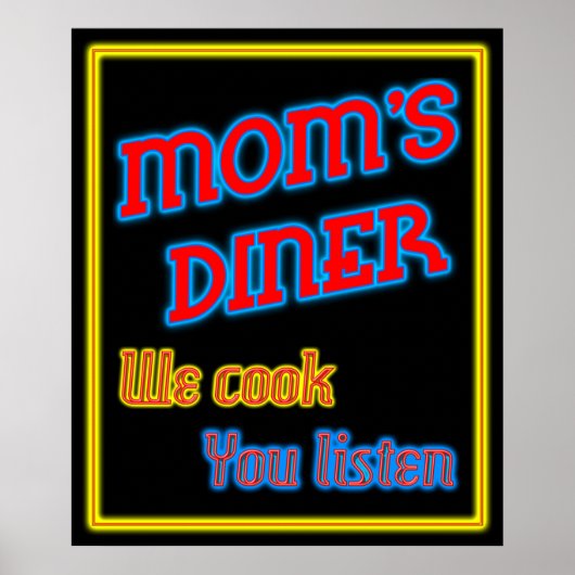 Mam's Diner We hebben je laten luisteren grappige Poster (Voorkant)