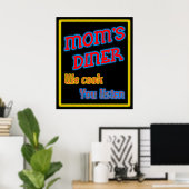 Mam's Diner We hebben je laten luisteren grappige Poster (Thuiskantoor)