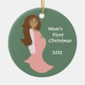 Mam's eerste kerstversiering - Gepersonaliseerd Keramisch Ornament (Voorkant)