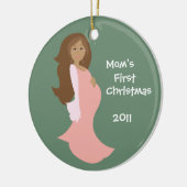Mam's eerste kerstversiering - Gepersonaliseerd Keramisch Ornament (Links)