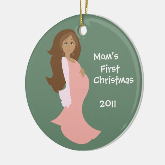Mam's eerste kerstversiering - Gepersonaliseerd Keramisch Ornament (Links)