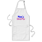 "Mam's favoriete" grappige citaat met blauwe roze  Lang Schort (Voorkant)