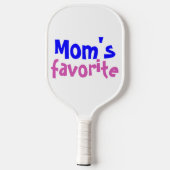 "Mam's favoriete" grappige citaat met blauwe roze  Pickleball Paddle (Achterkant)