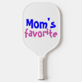 "Mam's favoriete" grappige citaat met blauwe roze  Pickleball Paddle (Voorkant)