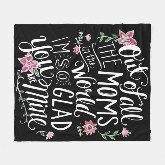 Mam's Floral Garden Blanket Fleece Deken (Voorkant (Horizontaal))