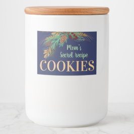 Mam's geheime recept COOKIES. Reeks labels Voedselcontainer Etiket
