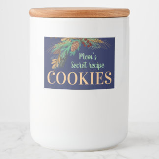 Mam's geheime recept COOKIES. Reeks labels Voedselcontainer Etiket