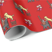 Mam's gele lab en Black Lab Puppy Duo Cadeaupapier (Rol Hoek)