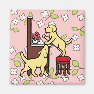 Mam's Gele Lab Puppy Duo Magneet