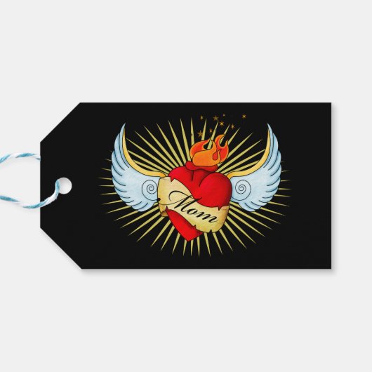 Mam's hart cadeaulabel (Achterkant Horizontaal)