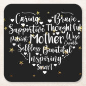 Mam's hart kartonnen onderzetters (Voorkant)