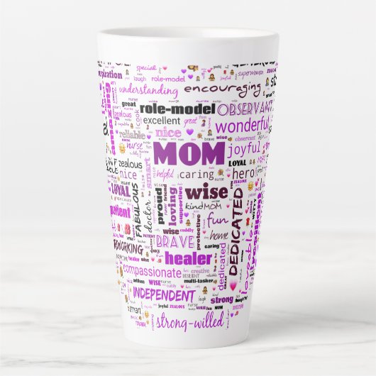 Mam's hart latte mok (Voorkant)