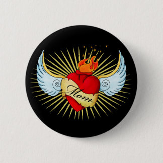 Mam's hart ronde button 5,7 cm