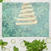 Mam's kerstcadeautje Festive Snowflakes Theedoek (Gevouwen)