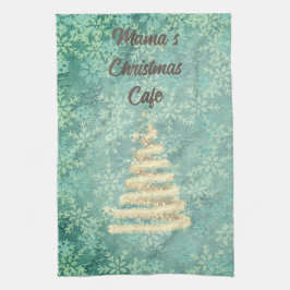 Mam's kerstcadeautje Festive Snowflakes Theedoek