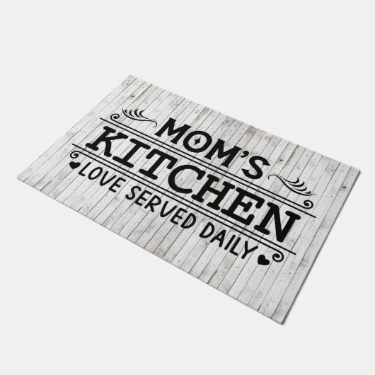 Mam's Keuken hield van woordkunst Deurmat (Schuin)