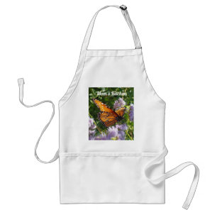 Mam's Keuken Oranje Monarch Boterfly Floral Standaard Schort