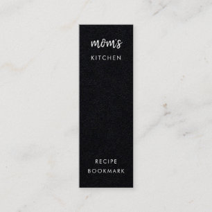Mam's Kitchen   Moderne zwarte kaart voor Bladwijz Mini Visitekaartje