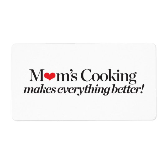 Mam's koken maakt alles beter etiket (Voorkant)