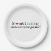 Mam's koken maakt alles beter papieren bordje (Voorkant)