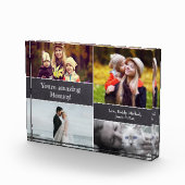 Mam's Love Block: Gepersonaliseerd acryl fotoblok (Rechts)