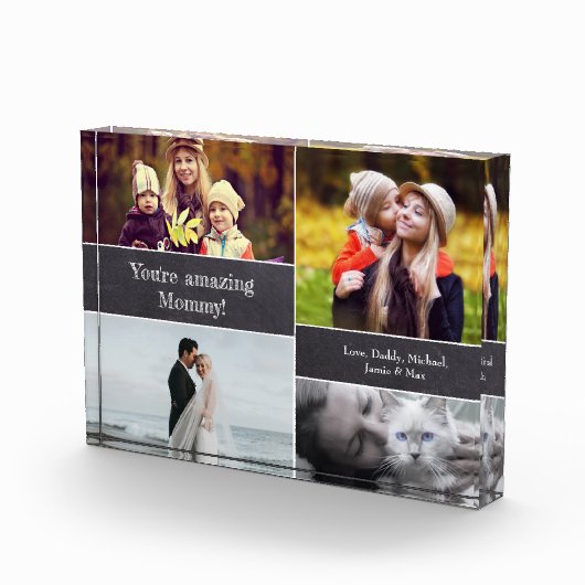 Mam's Love Block: Gepersonaliseerd acryl fotoblok (Rechts)