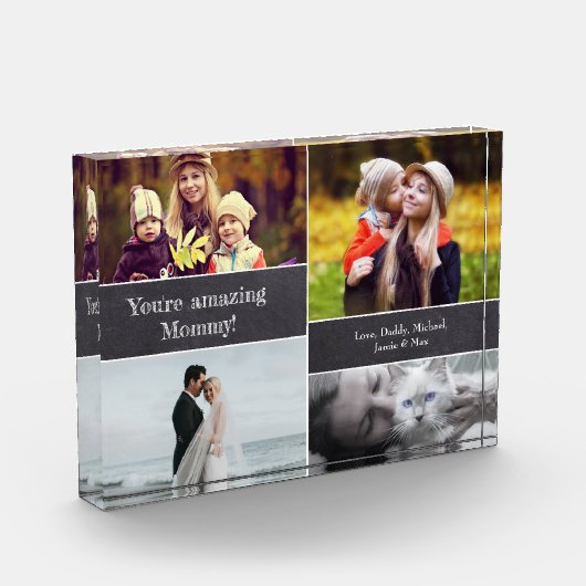 Mam's Love Block: Gepersonaliseerd acryl fotoblok (Links)