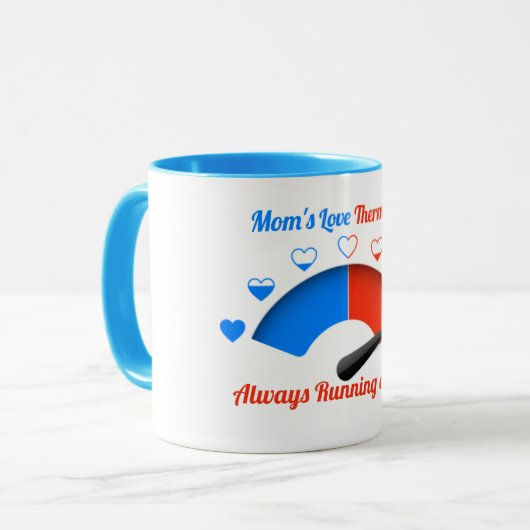 Mam's Love Thermometer Heart Gage Coffee Mok (Voorkant links)