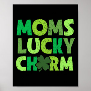 Mams Lucky Charm Ierse Klavers Kids Jongen Meisje Poster