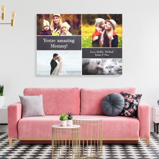 "Mam's Memory Canvas: Gepersonaliseerde fotocollag Canvas Afdruk (Insitu (Woonkamer))