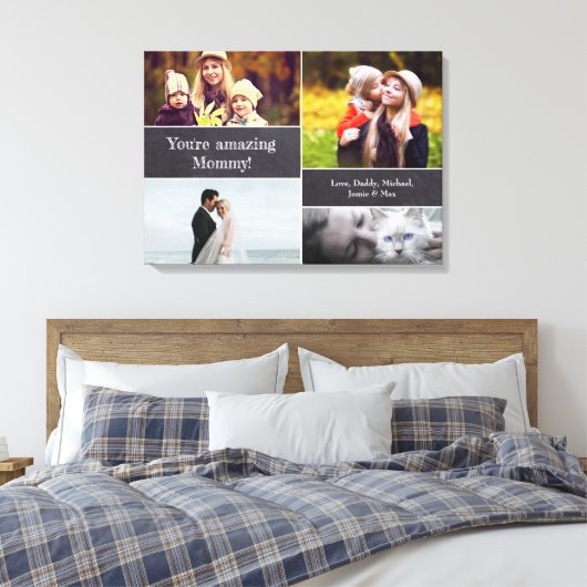 "Mam's Memory Canvas: Gepersonaliseerde fotocollag Canvas Afdruk (Insitu (Slaapkamer))