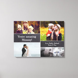 "Mam's Memory Canvas: Gepersonaliseerde fotocollag Canvas Afdruk