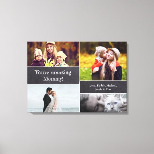 "Mam's Memory Canvas: Gepersonaliseerde fotocollag Canvas Afdruk (Voorkant)