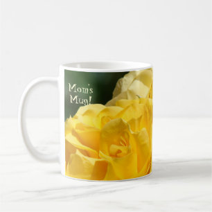 Mam's Mok. Coffee Cup Mok Yellow Rose Flowers