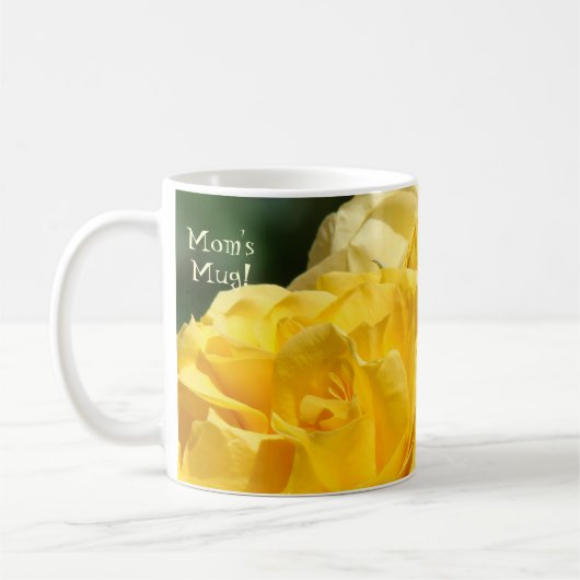 Mam's Mok. Coffee Cup Mok Yellow Rose Flowers (Links)