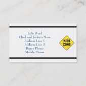 Mam's oproepkaart contactkaartje (Achterkant)