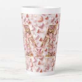 Mams Roze Gouden Harten Keramische Grote Latte Mok